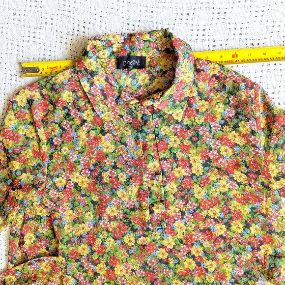 CHEPE Italy Tunic Dress Long Sleeve Floral Boho Size M Made in Italy - Picture 4 of 7